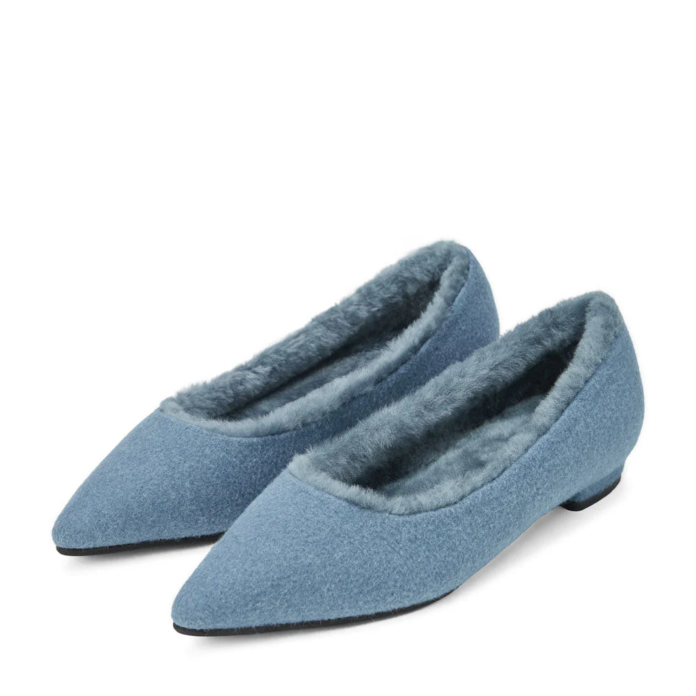 Anais Wool Blue Flats - Image 2