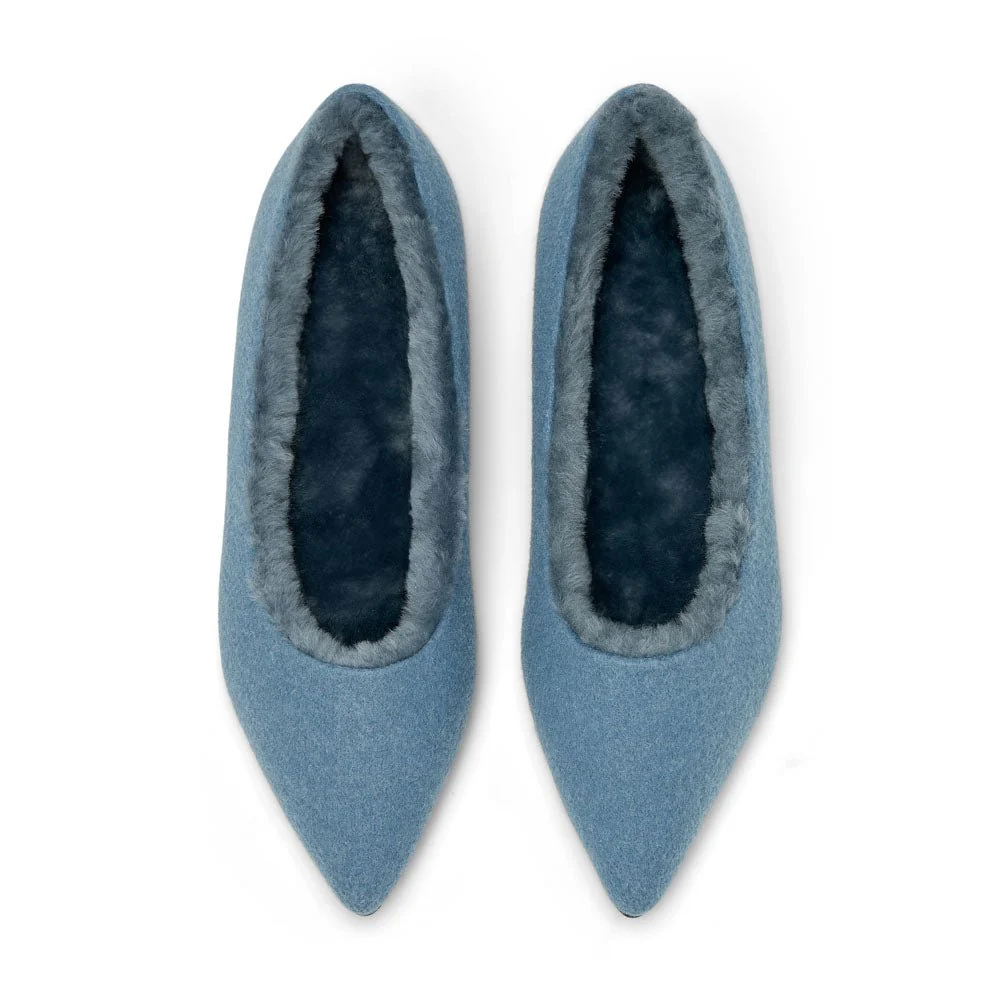 Anais Wool Blue Flats - Image 3