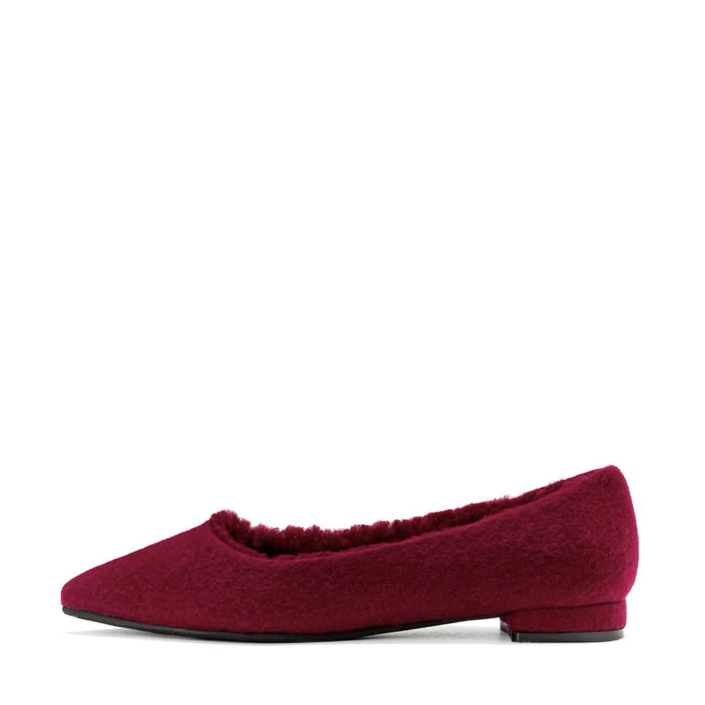 Anais Wool Burgundy Flats