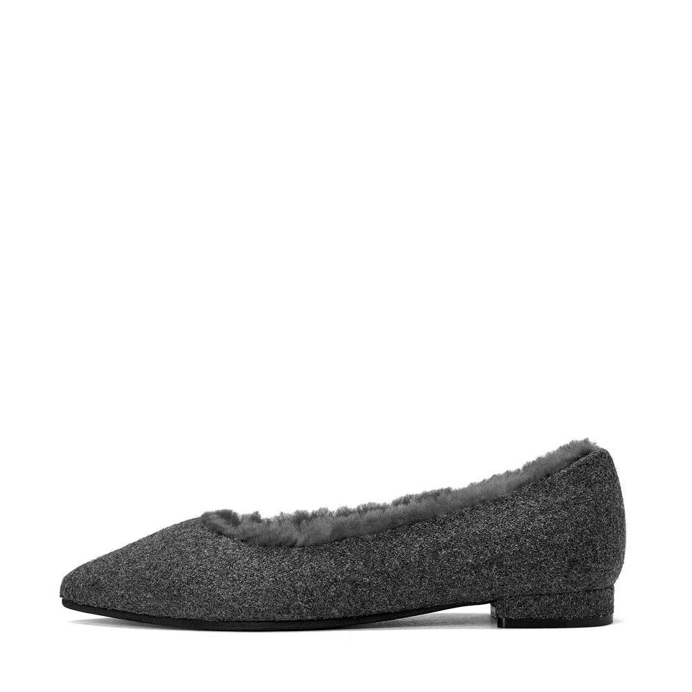 Anais Wool Grey Flats