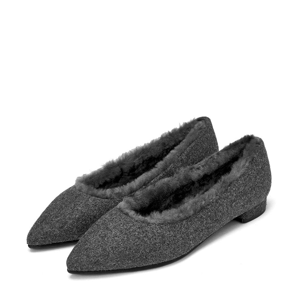 Anais Wool Grey Flats - Image 2