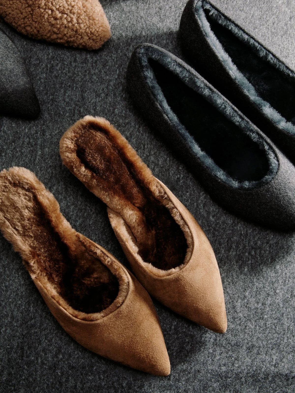 Anais Wool Grey Flats - Image 5