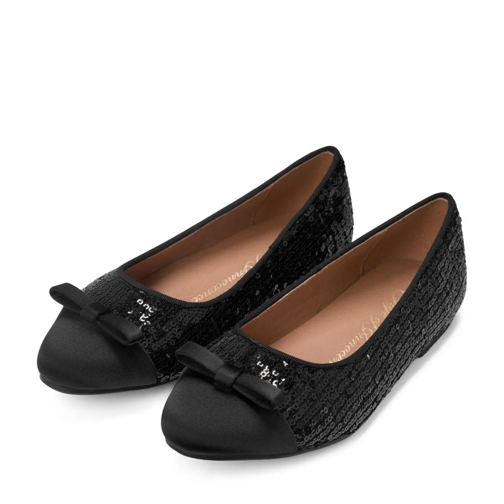 Angelina Black/Black Flats - Image 2