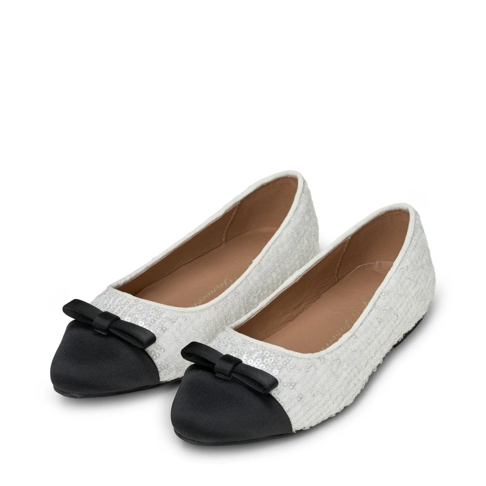Angelina White/Black Flats - Image 2