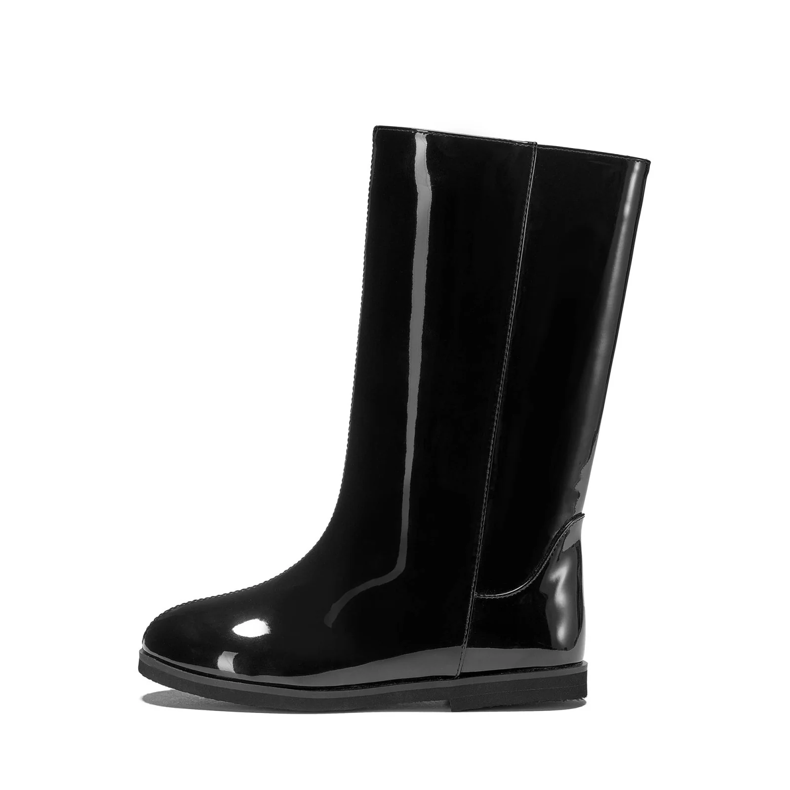 Ann PU Black Boots