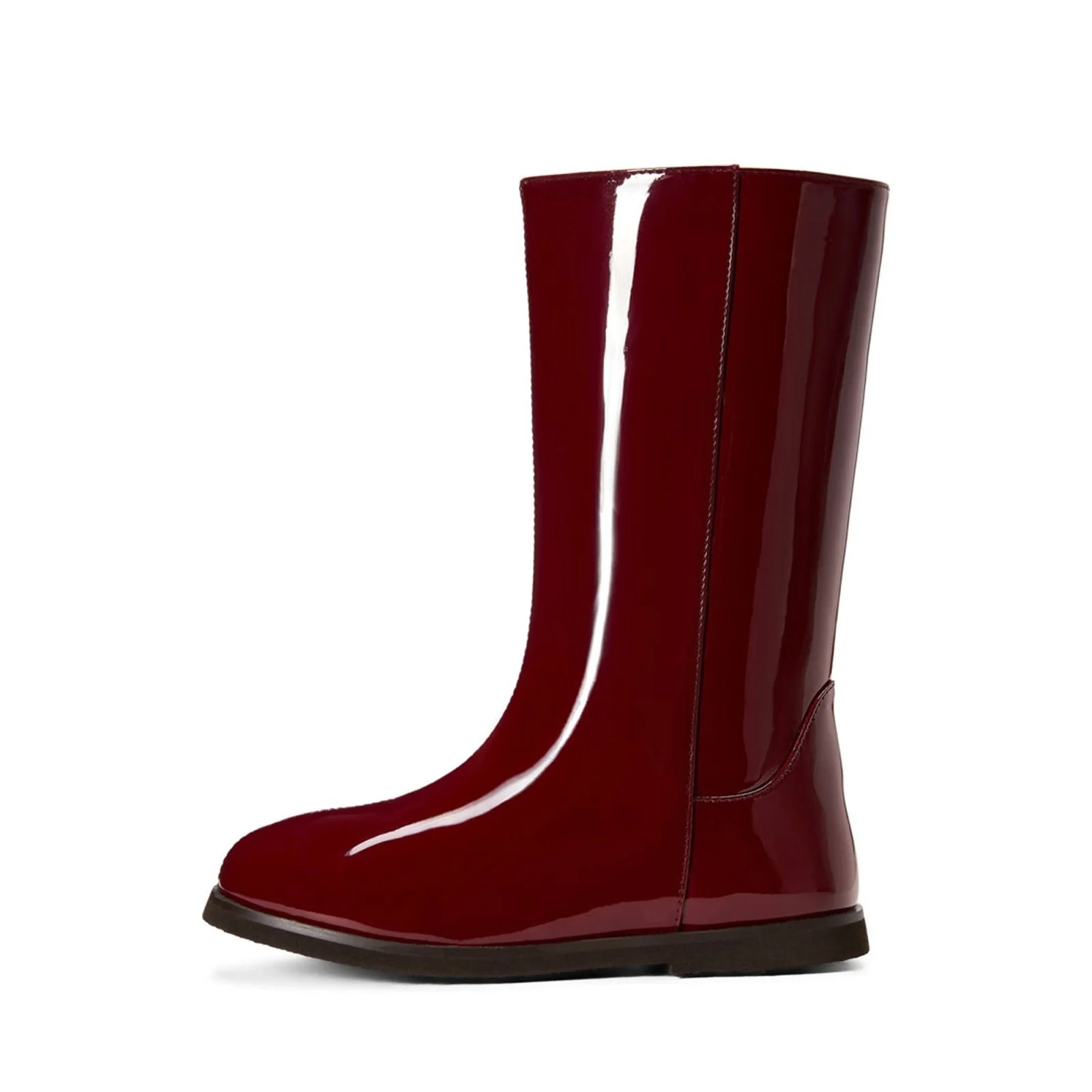 Ann PU Burgundy Boots
