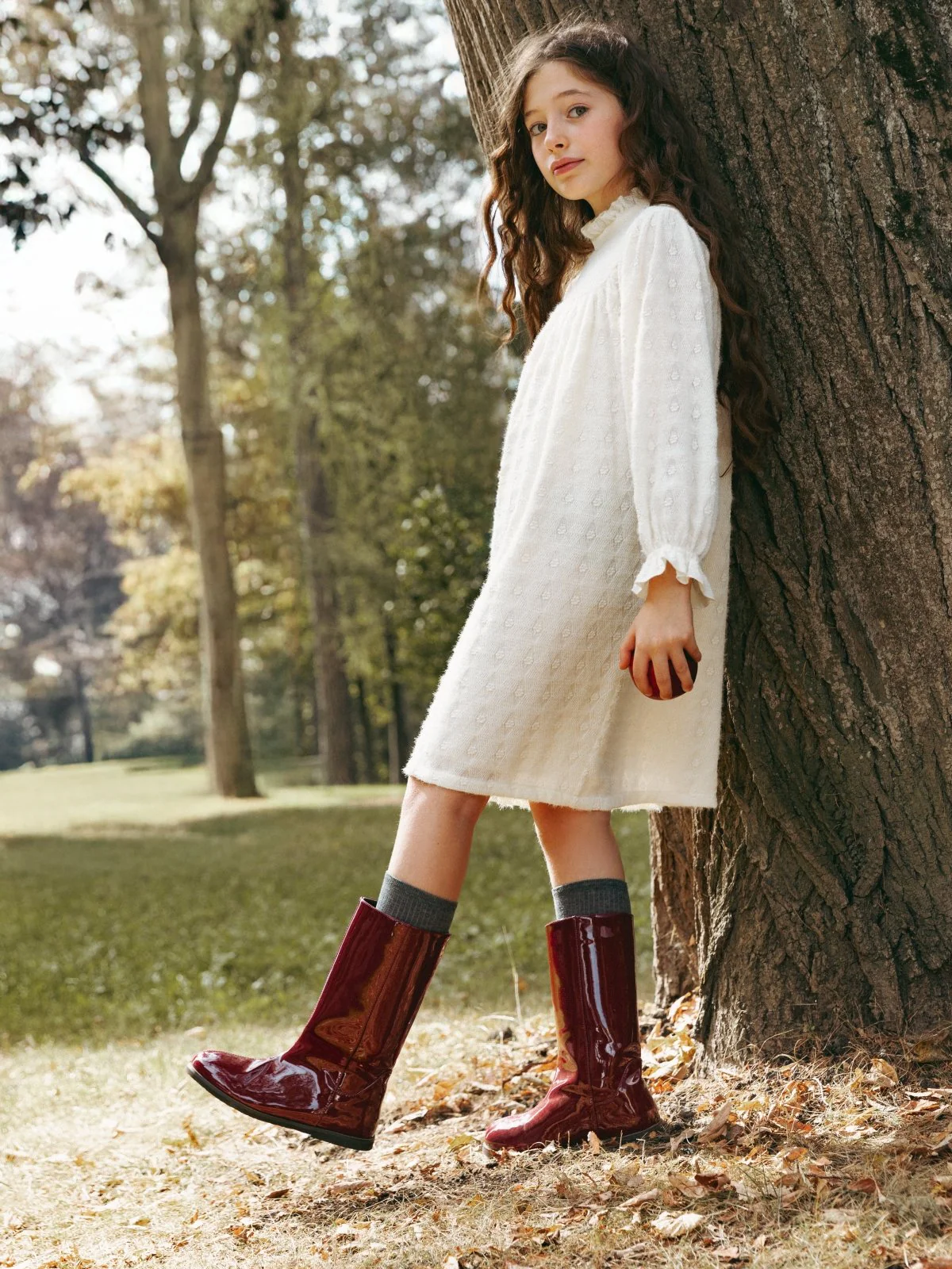 Ann PU Burgundy Boots - Image 3