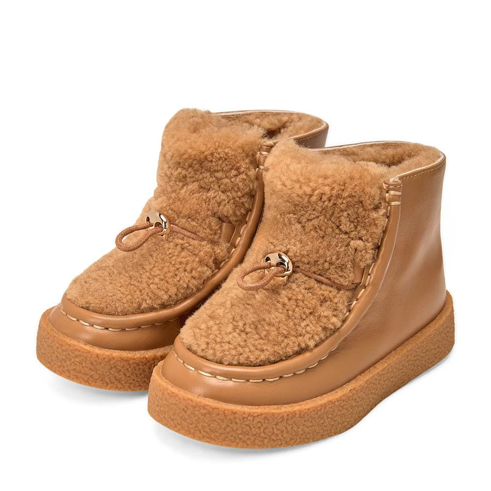 Aspen Leather Camel/Beige Boots - Image 2