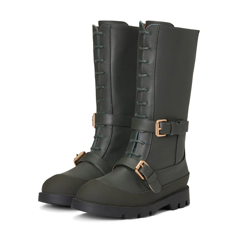 Ayla Dark Khaki Boots - Image 2