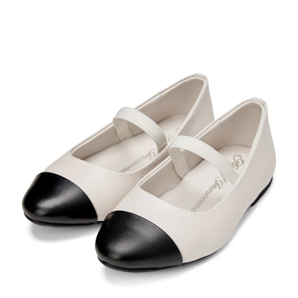 Bebe Leather 3.0 White/Black Shoes - Image 2