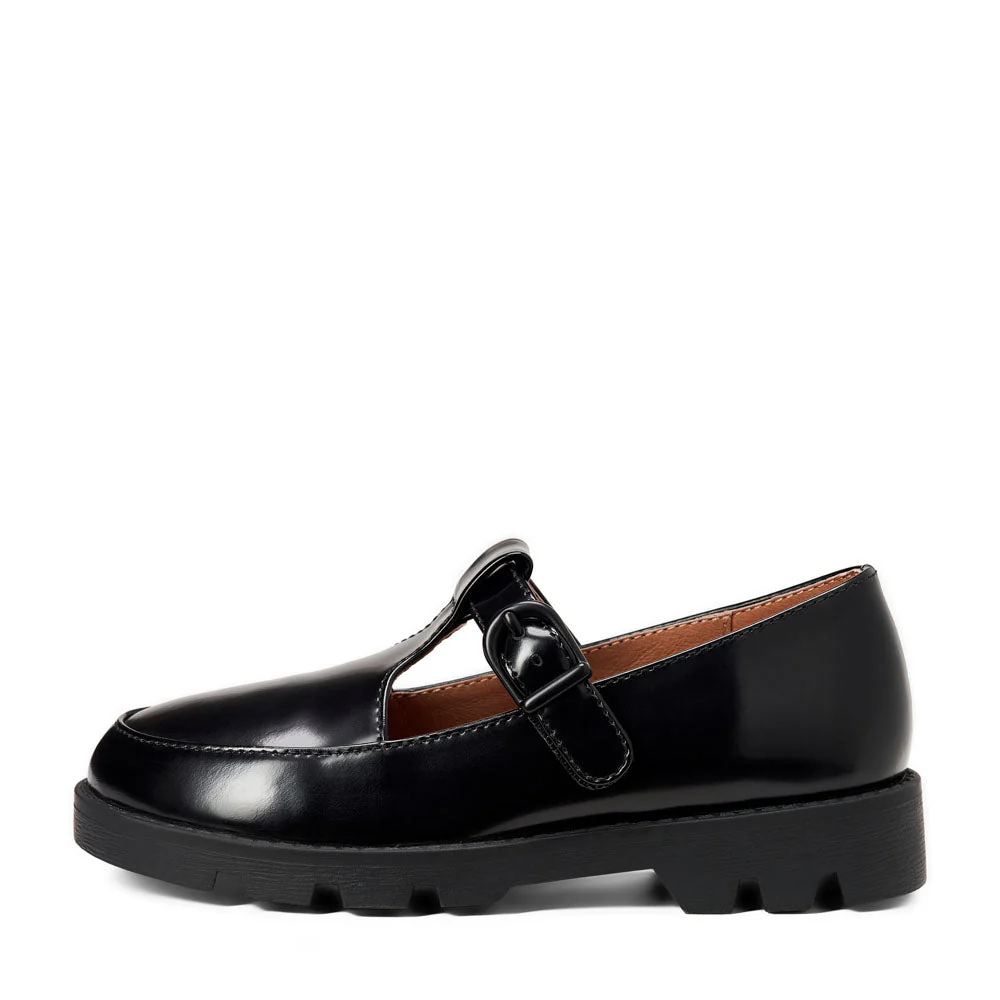 Berta Leather Black Shoes