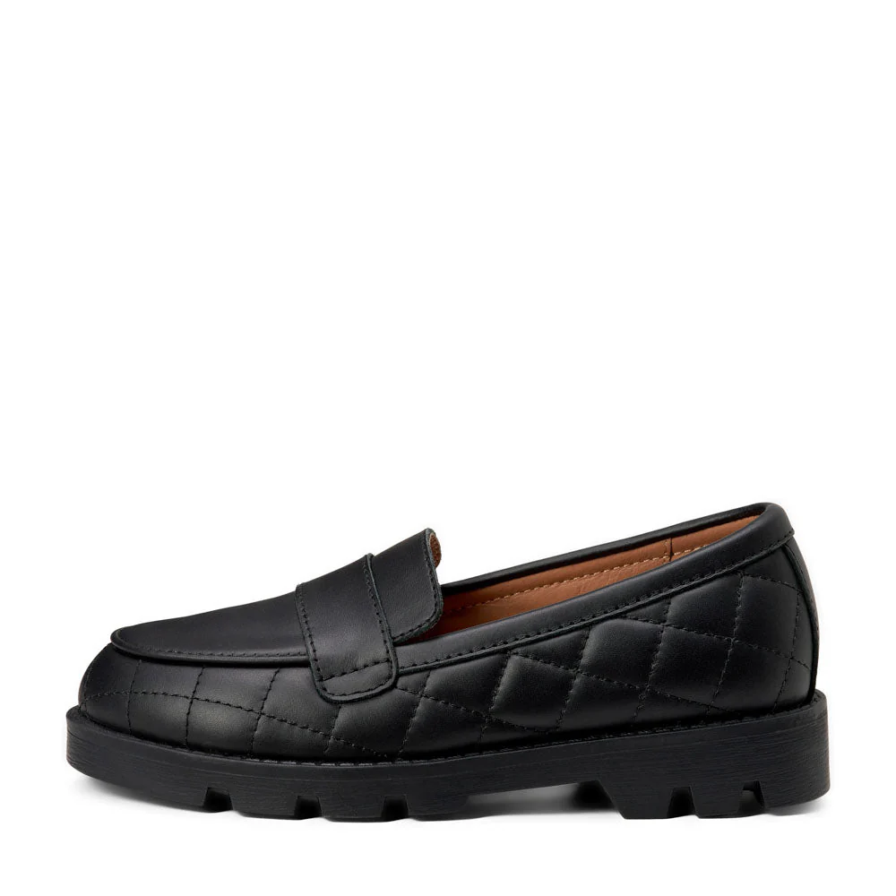 Bobby Quilted Leather Black Loafers