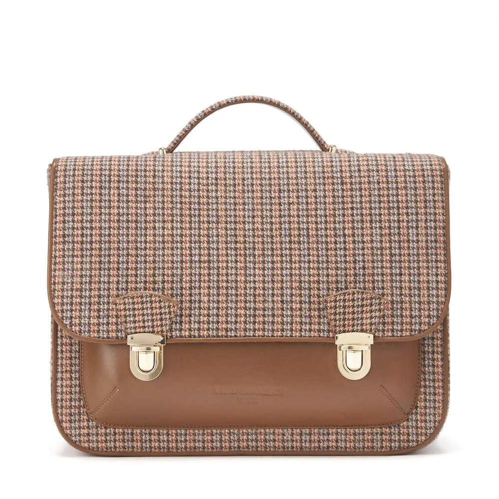 Boston Plaid Brown Schoolbag