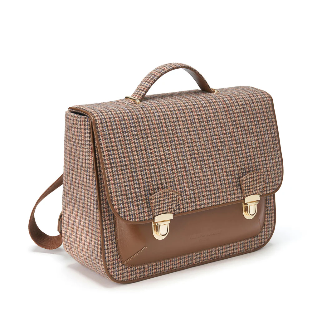Boston Plaid Brown Schoolbag - Image 3