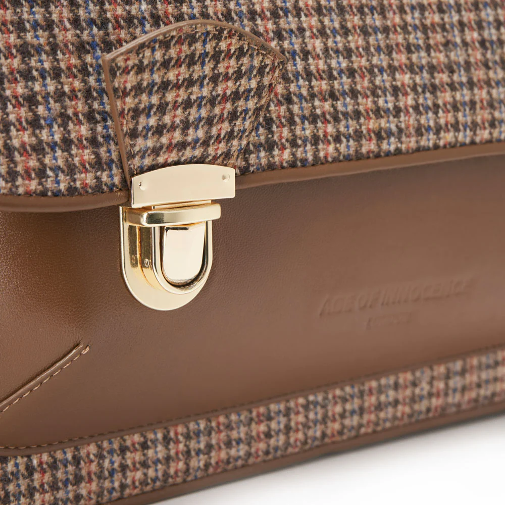 Boston Plaid Brown Schoolbag - Image 4