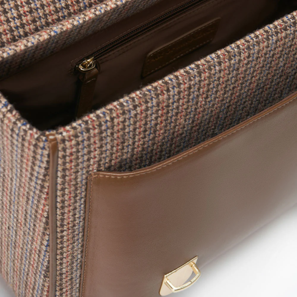 Boston Plaid Brown Schoolbag - Image 5