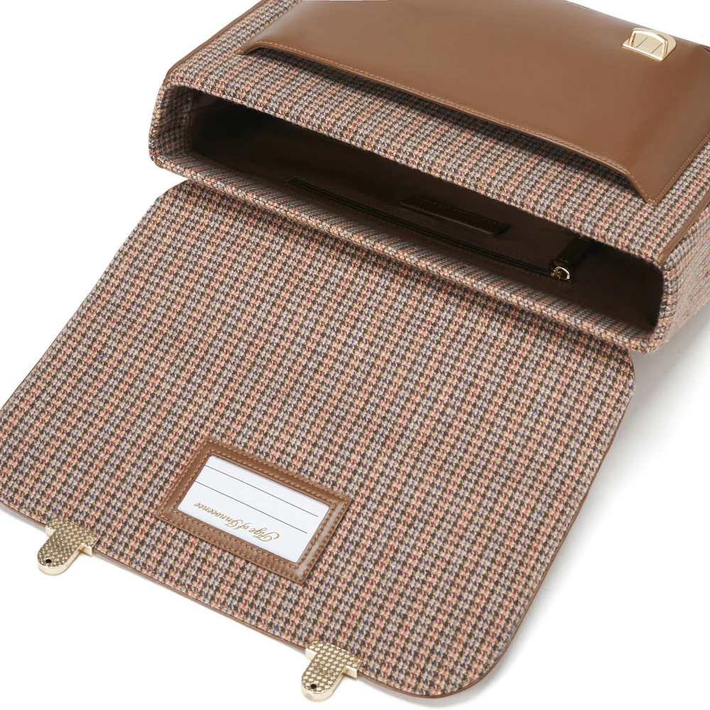 Boston Plaid Brown Schoolbag - Image 6