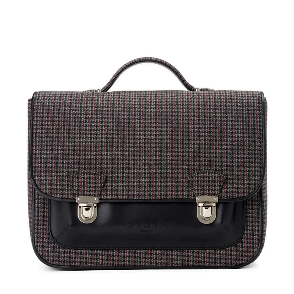 Boston Plaid Dark Grey Schoolbag