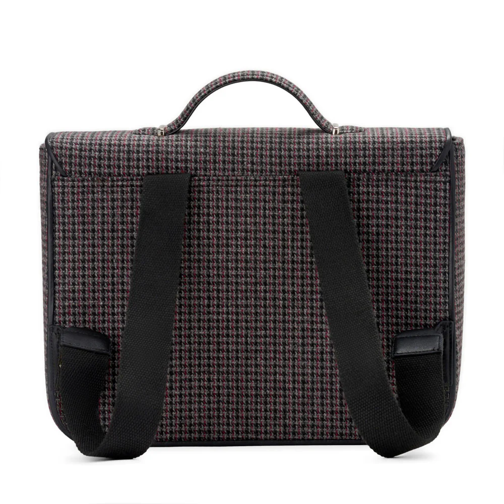 Boston Plaid Dark Grey Schoolbag - Image 3