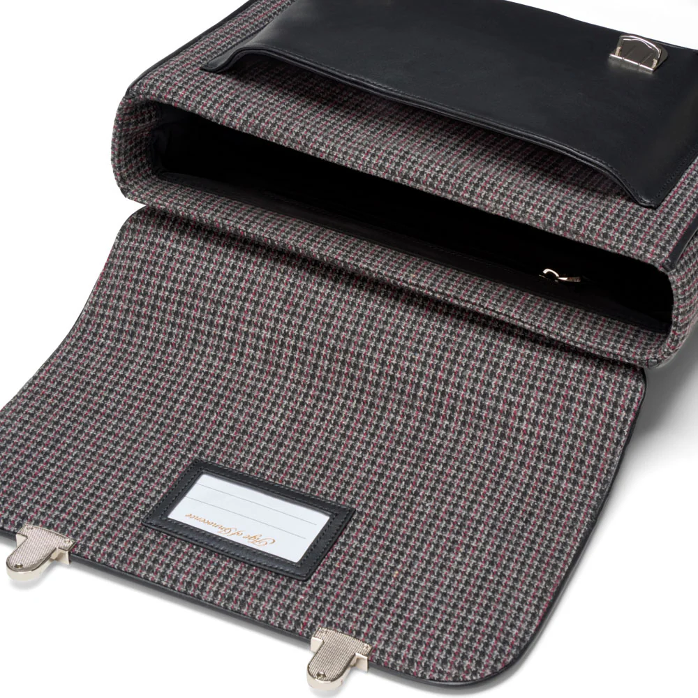 Boston Plaid Dark Grey Schoolbag - Image 4