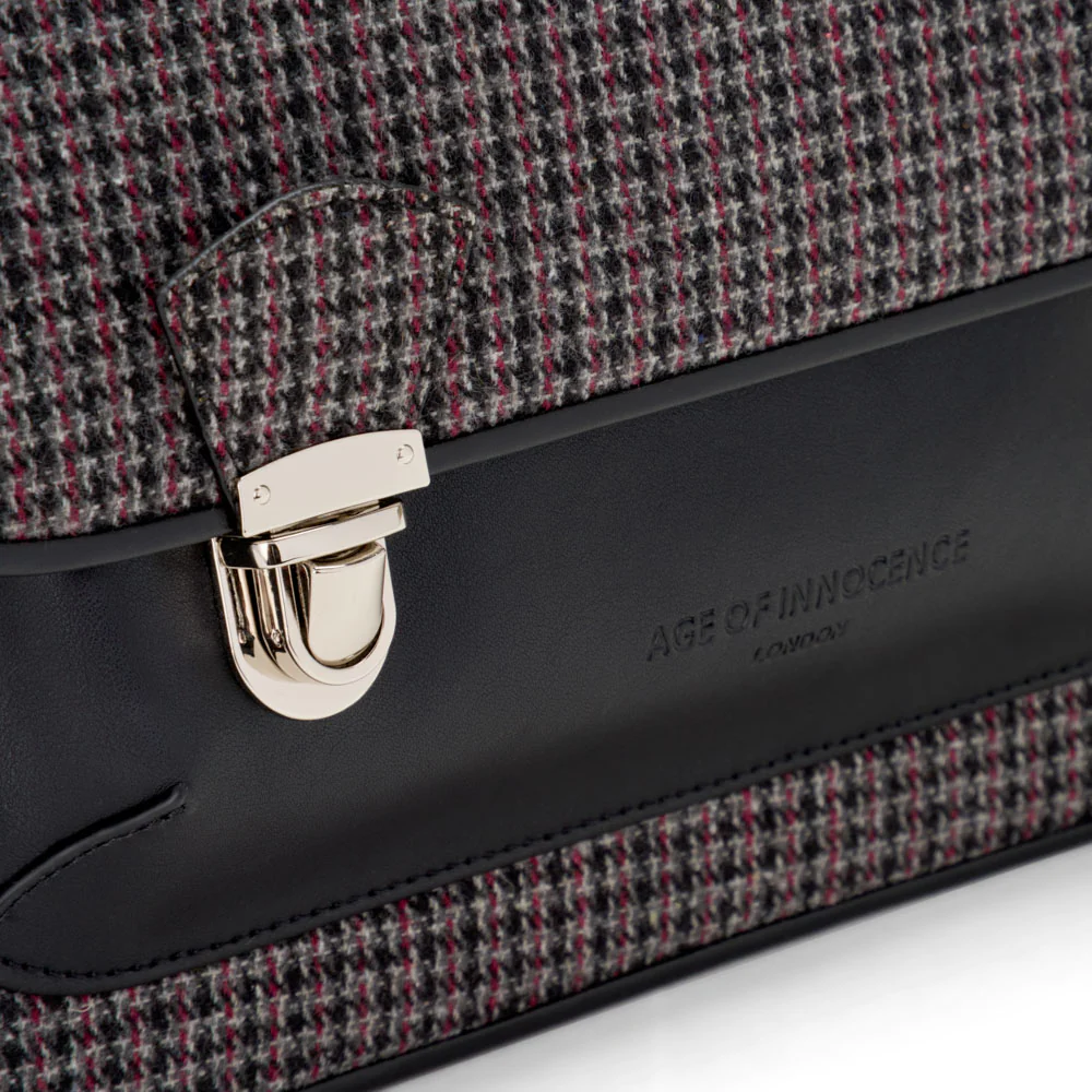Boston Plaid Dark Grey Schoolbag - Image 6