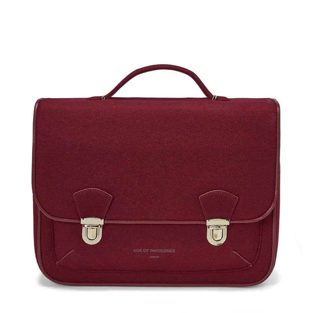 Boston Wool Burgundy Schoolbag