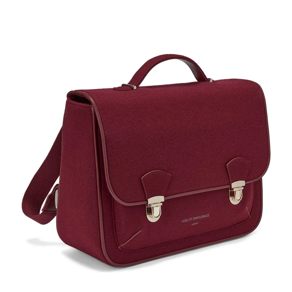 Boston Wool Burgundy Schoolbag - Image 2
