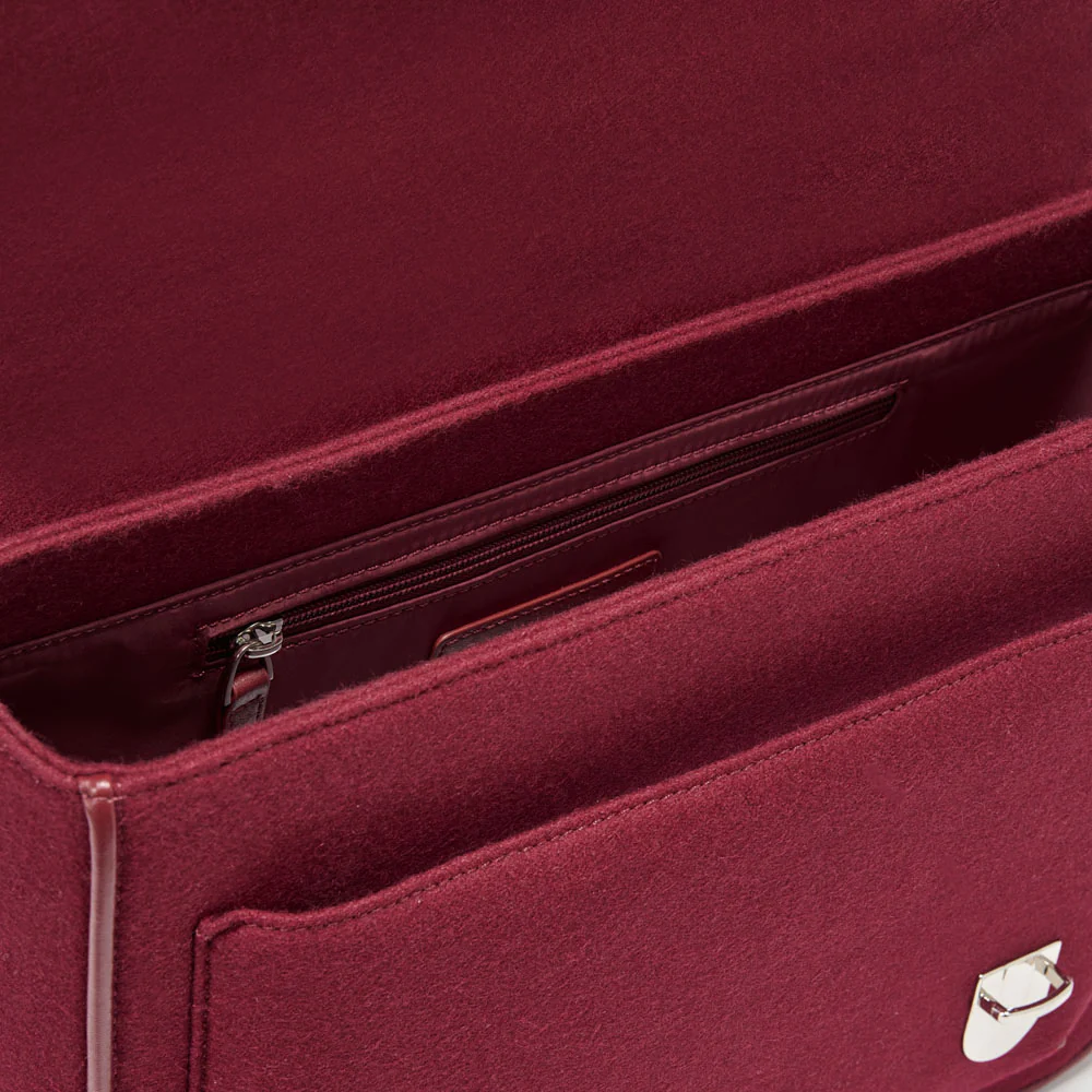 Boston Wool Burgundy Schoolbag - Image 5