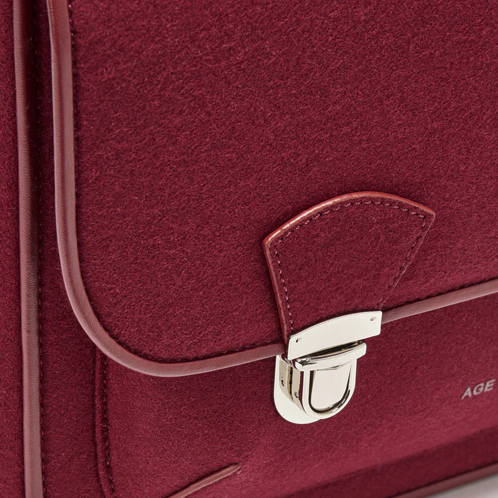 Boston Wool Burgundy Schoolbag - Image 6