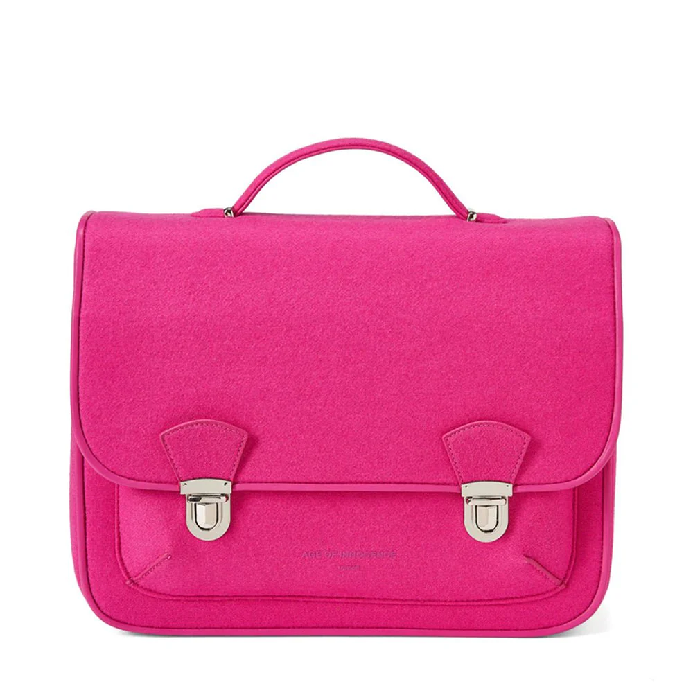 Boston Wool Fuchsia Schoolbag