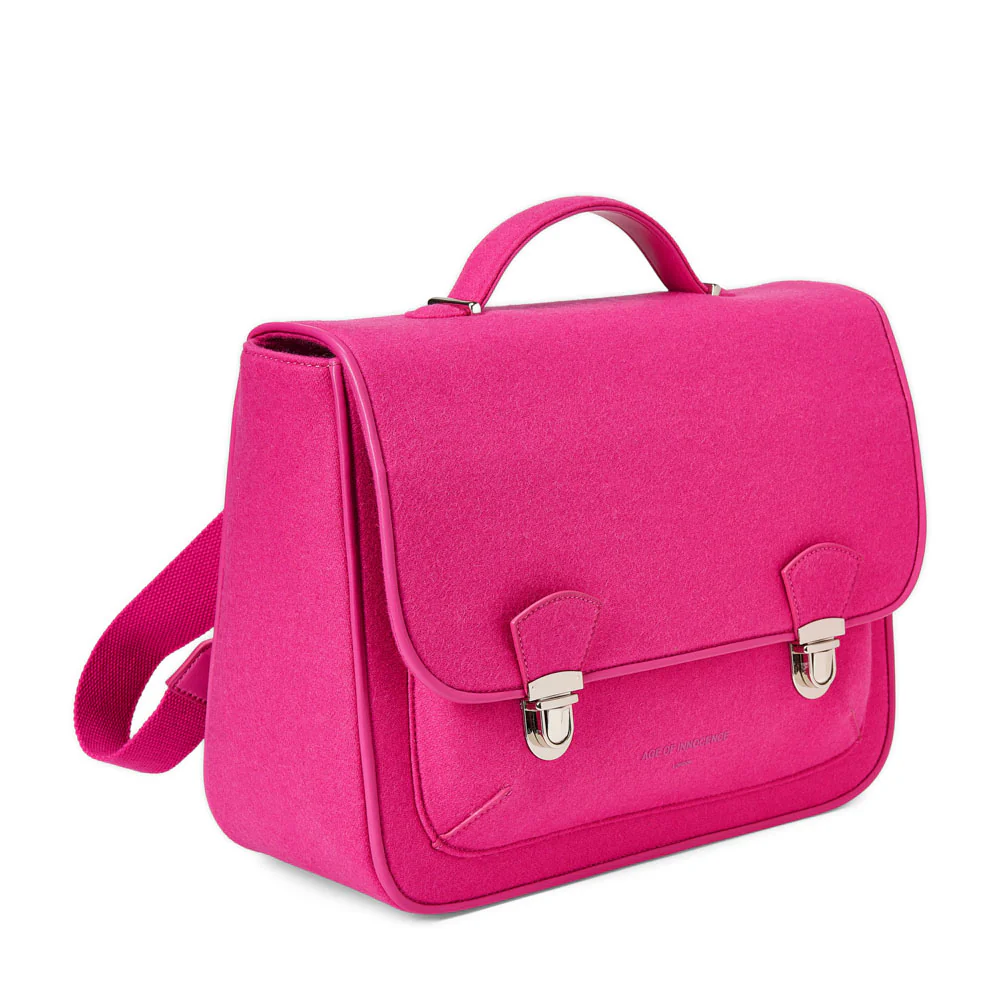 Boston Wool Fuchsia Schoolbag - Image 2