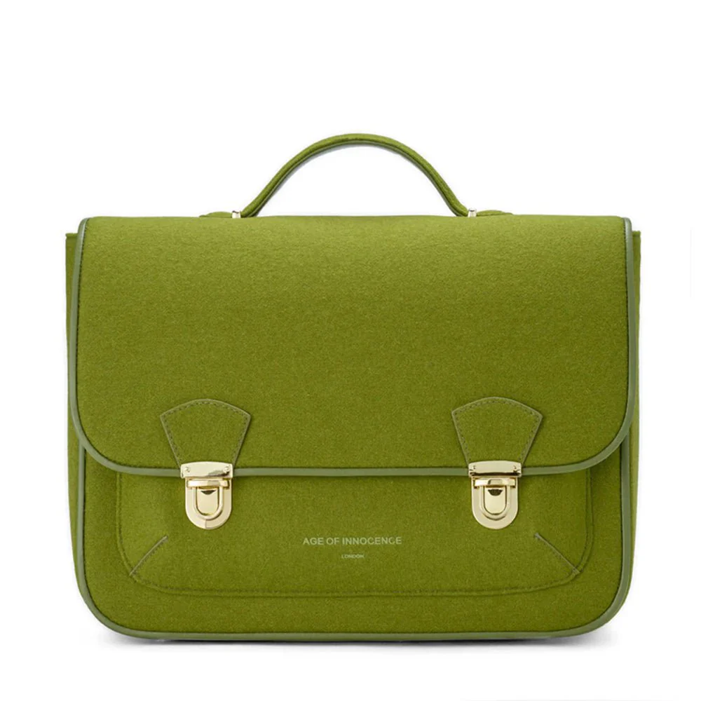 Boston Wool Green Schoolbag