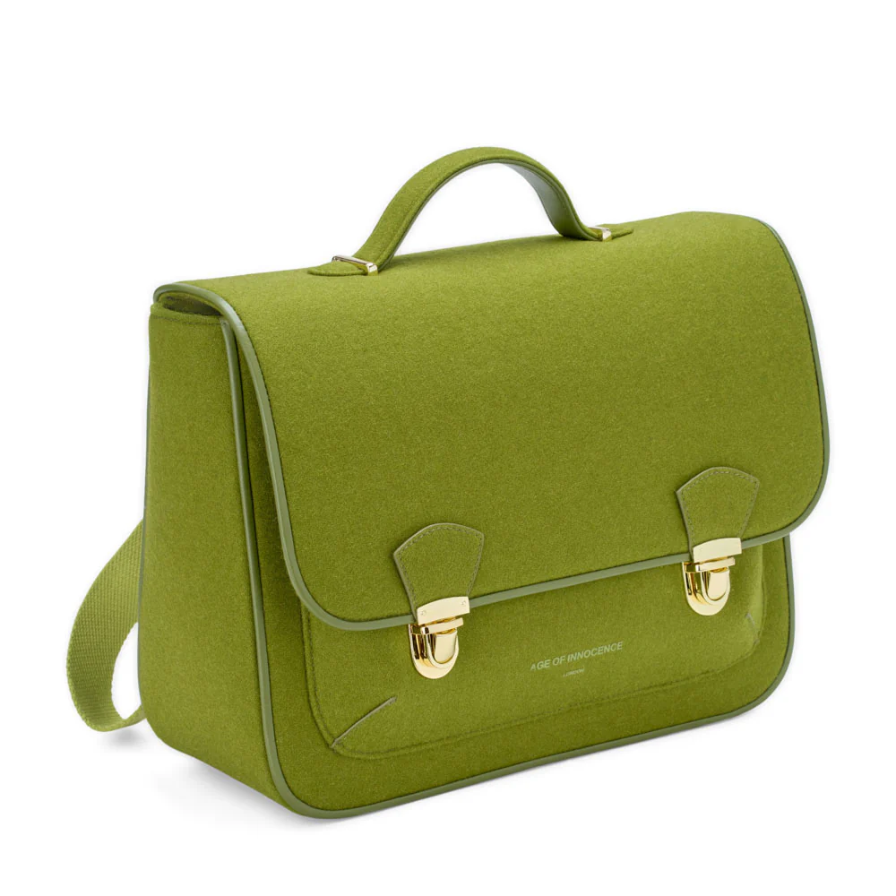 Boston Wool Green Schoolbag - Image 3
