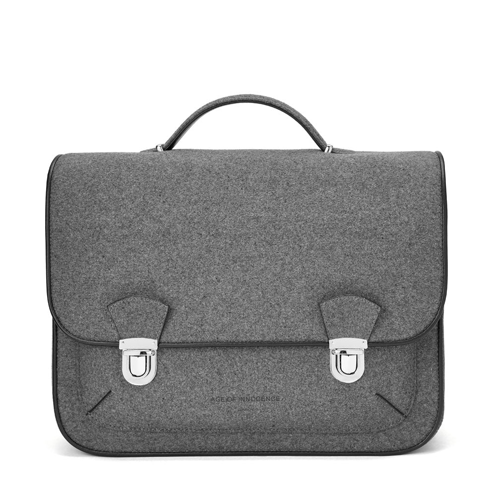 Boston Wool Grey Schoolbag