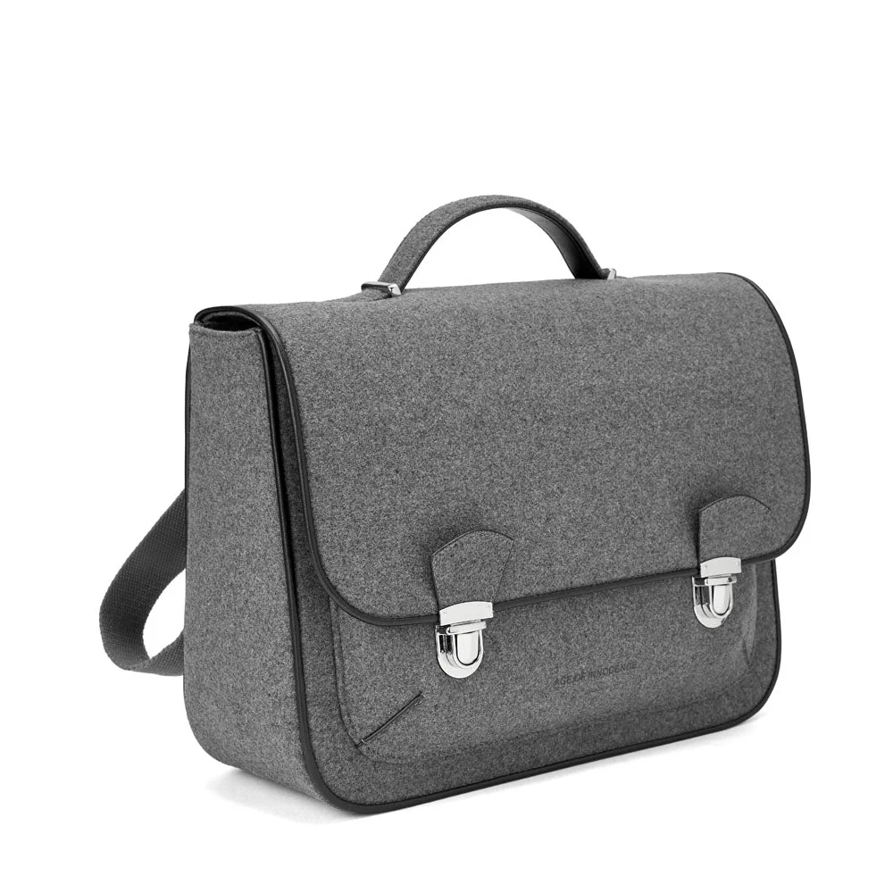 Boston Wool Grey Schoolbag - Image 2