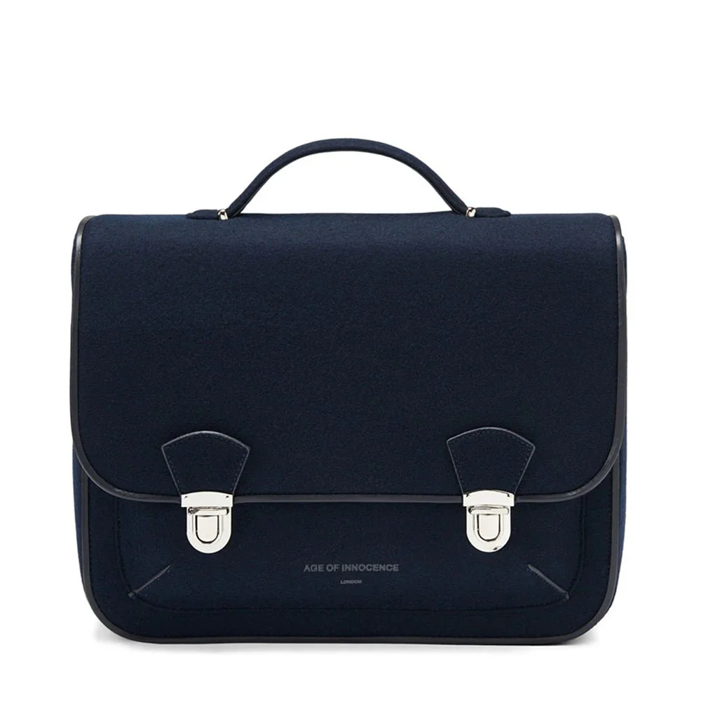 Boston Wool Navy Schoolbag