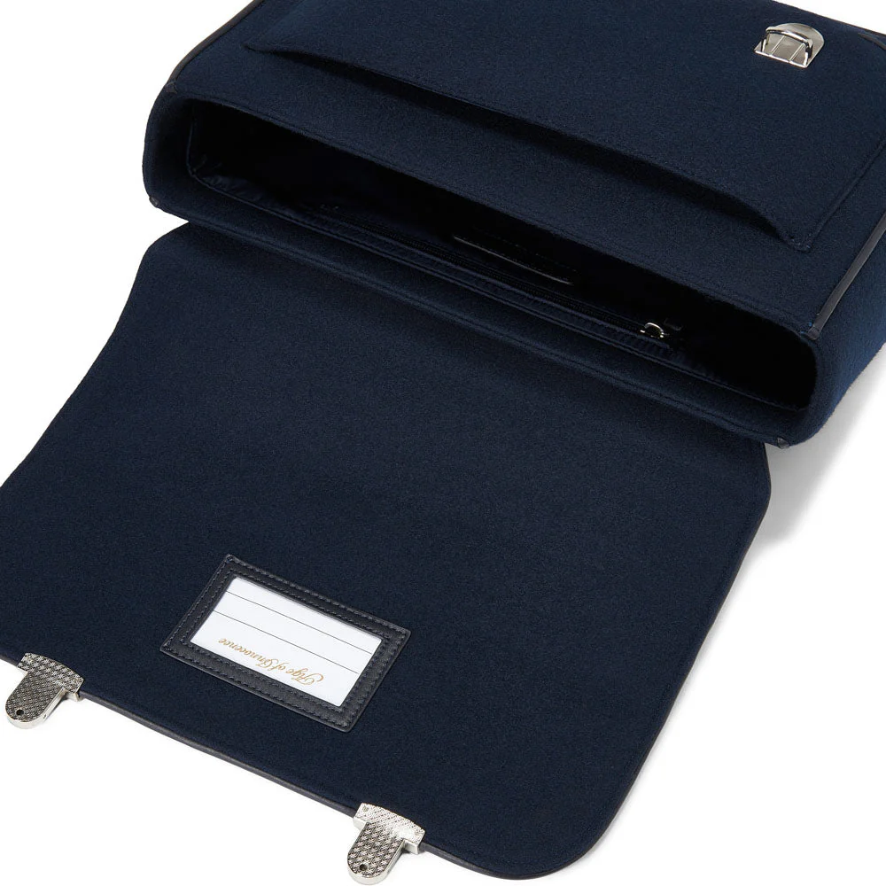 Boston Wool Navy Schoolbag - Image 4
