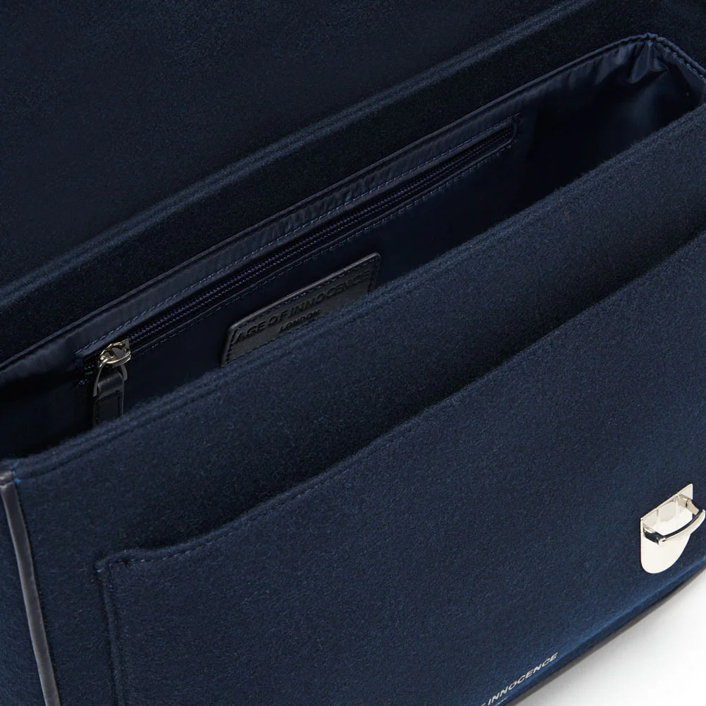 Boston Wool Navy Schoolbag - Image 5