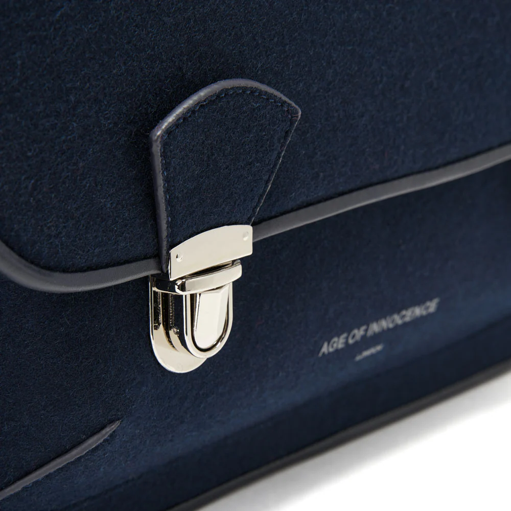 Boston Wool Navy Schoolbag - Image 6