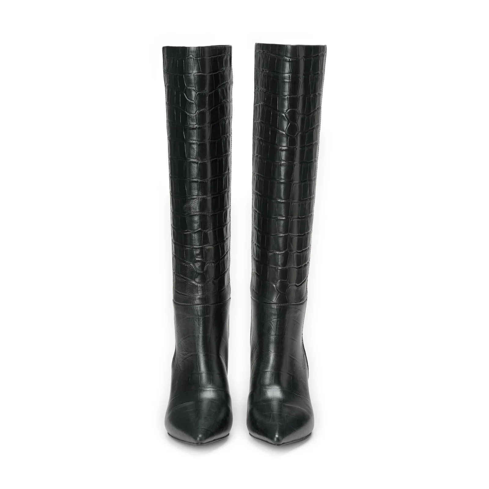 Brigitte Leather Black Boots - Image 3