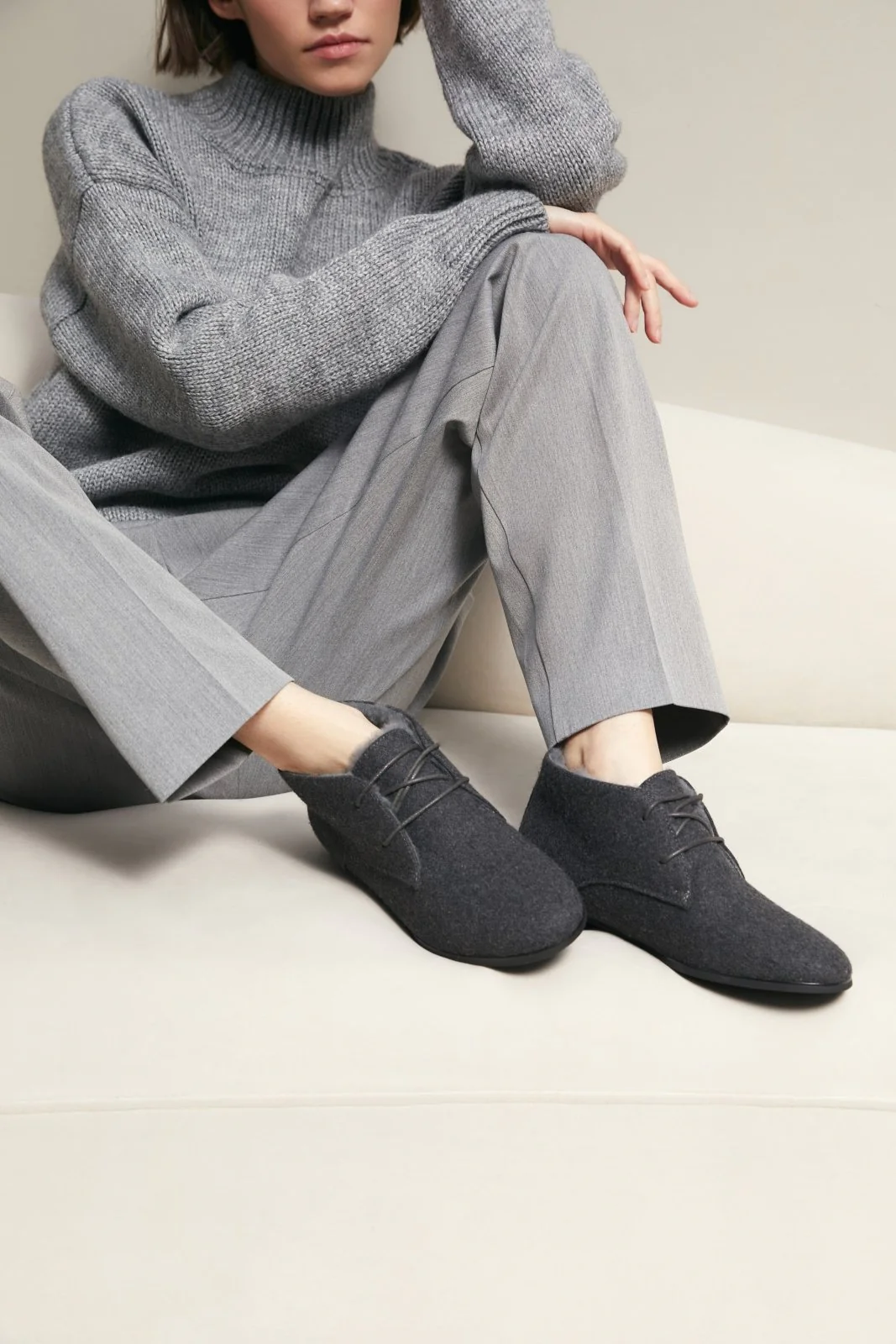Brooke Wool Grey Boots - Image 4