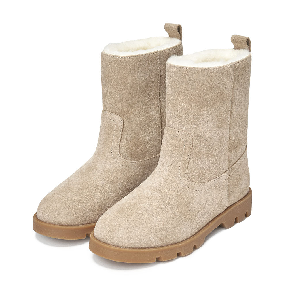 Carine Suede Light Beige Boots - Image 2