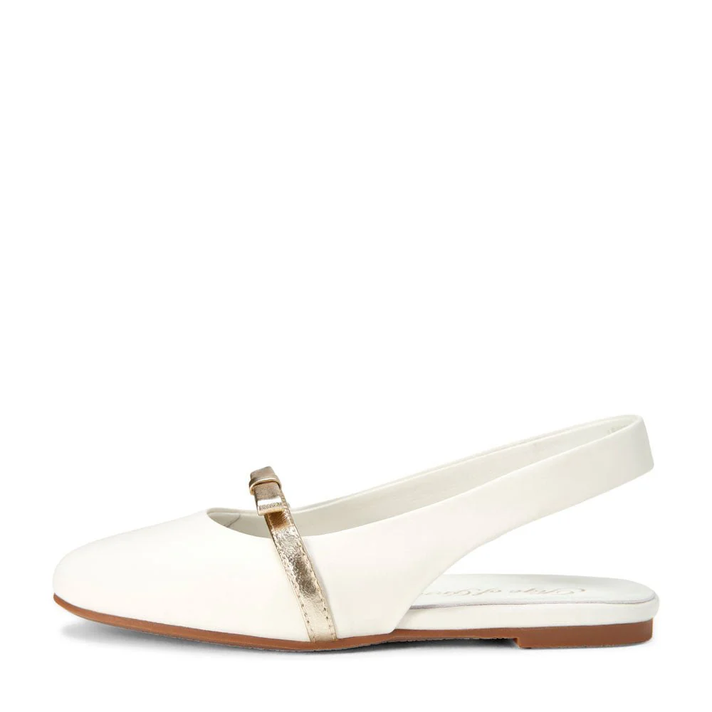 Carlota White/Gold Sandals
