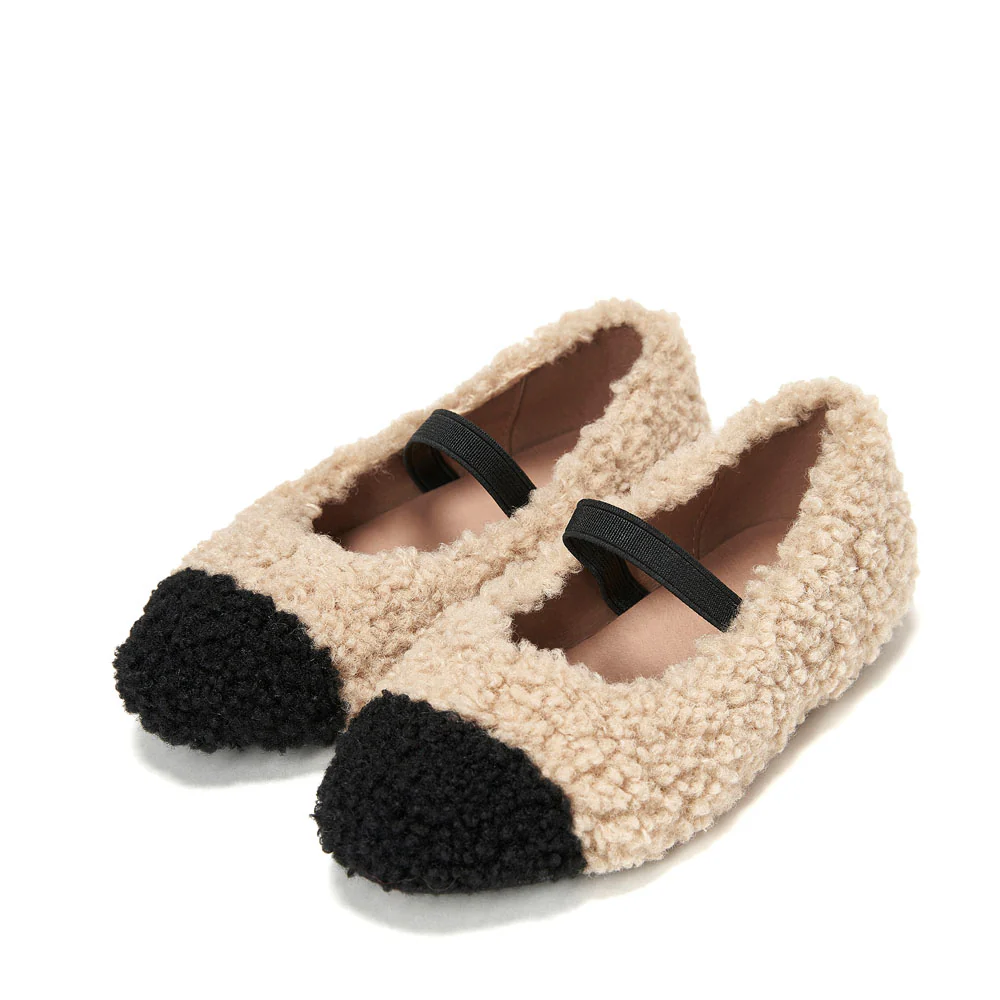 Celeste Beige/Black Ballerinas - Image 2