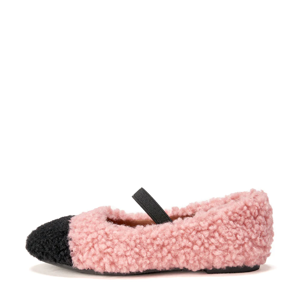 Celeste Pink/Black Ballerinas
