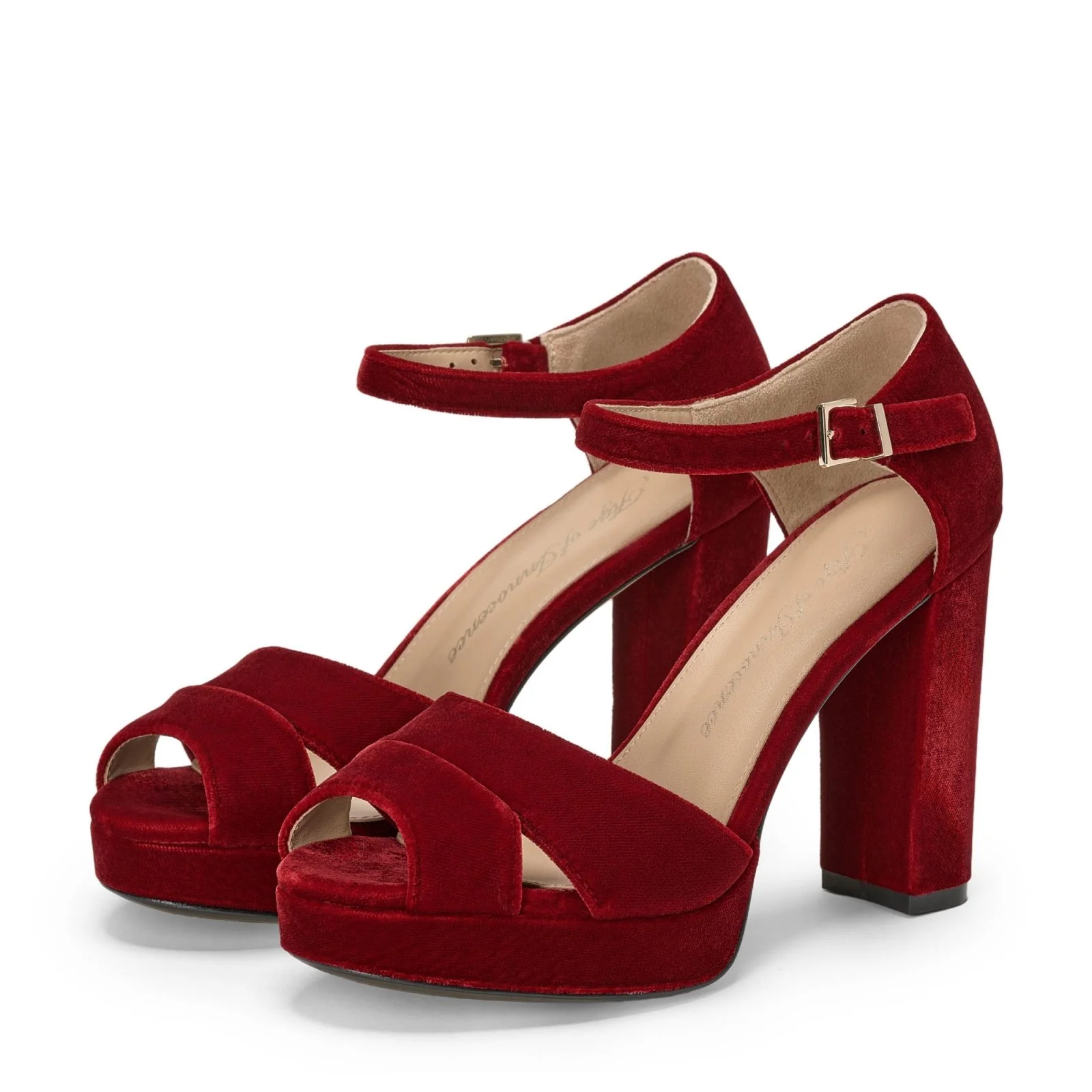 Dalia Velvet Red Shoes - Image 2