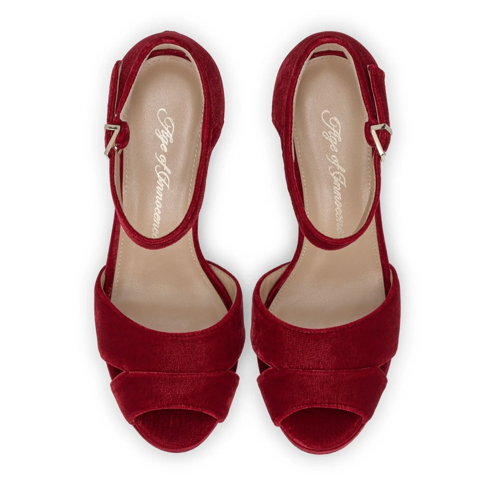 Dalia Velvet Red Shoes - Image 3