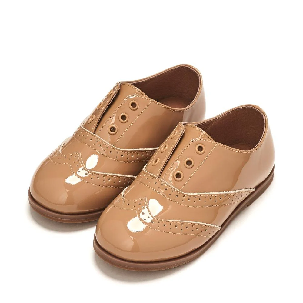 Elenor Beige Brogues - Image 2