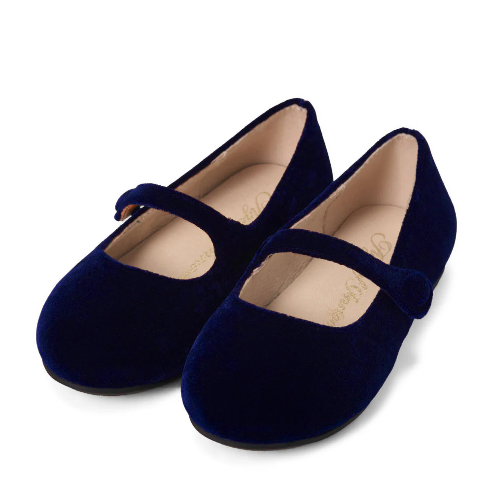 Elin Velvet Navy Shoes - Image 2