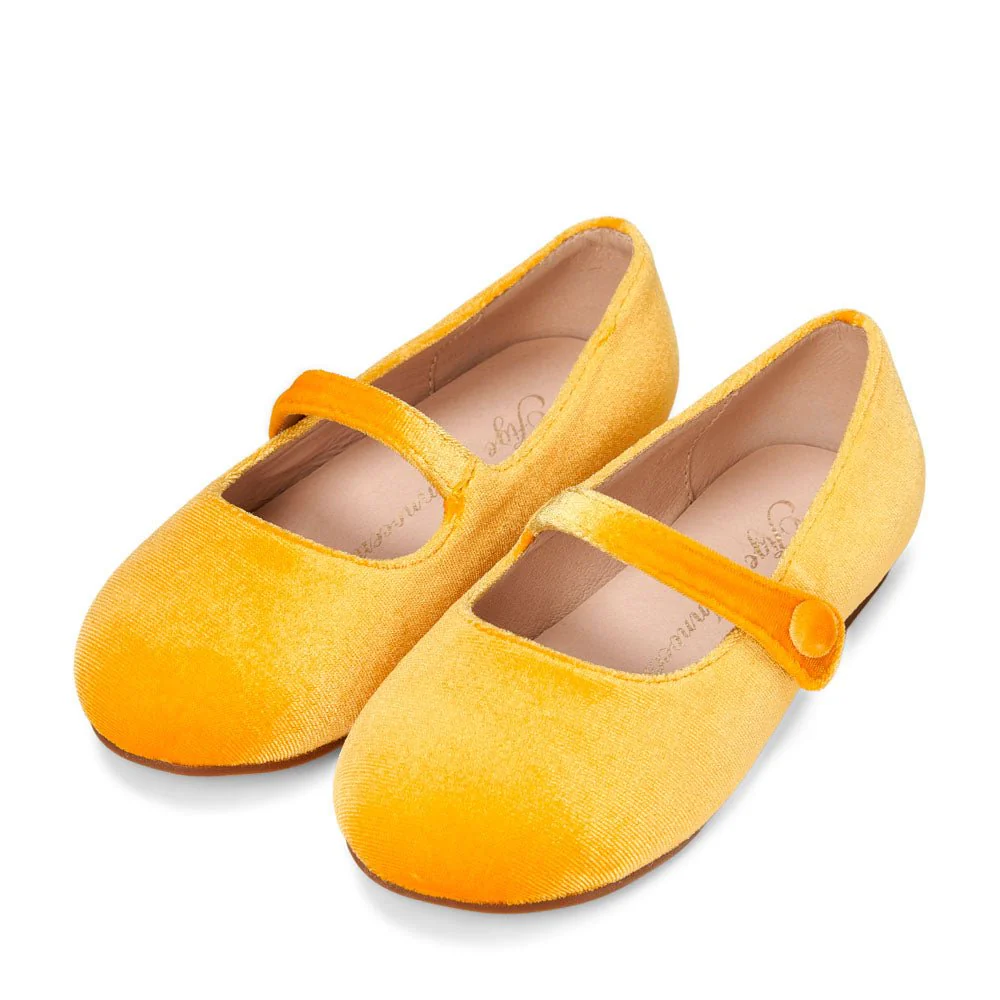 Elin Velvet Yellow Shoes - Image 2